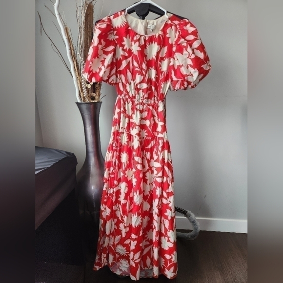 Moon River Women's Side tie, Cut-out Floral Print Tiered Shirred Dress. … - Picture 3 of 16